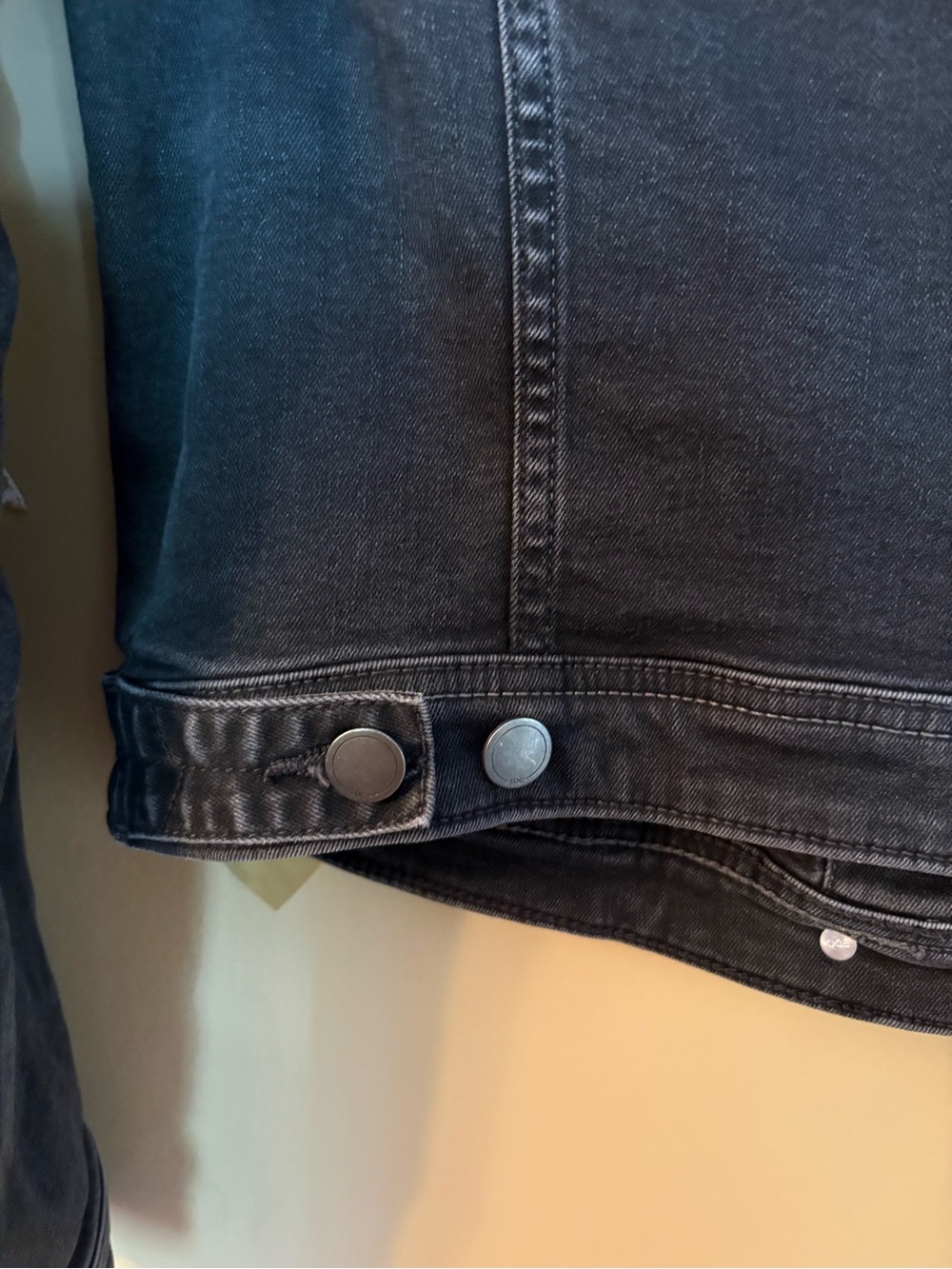 EDC Distressed Black Denim Jacket | Size S - Picture 12 of 13